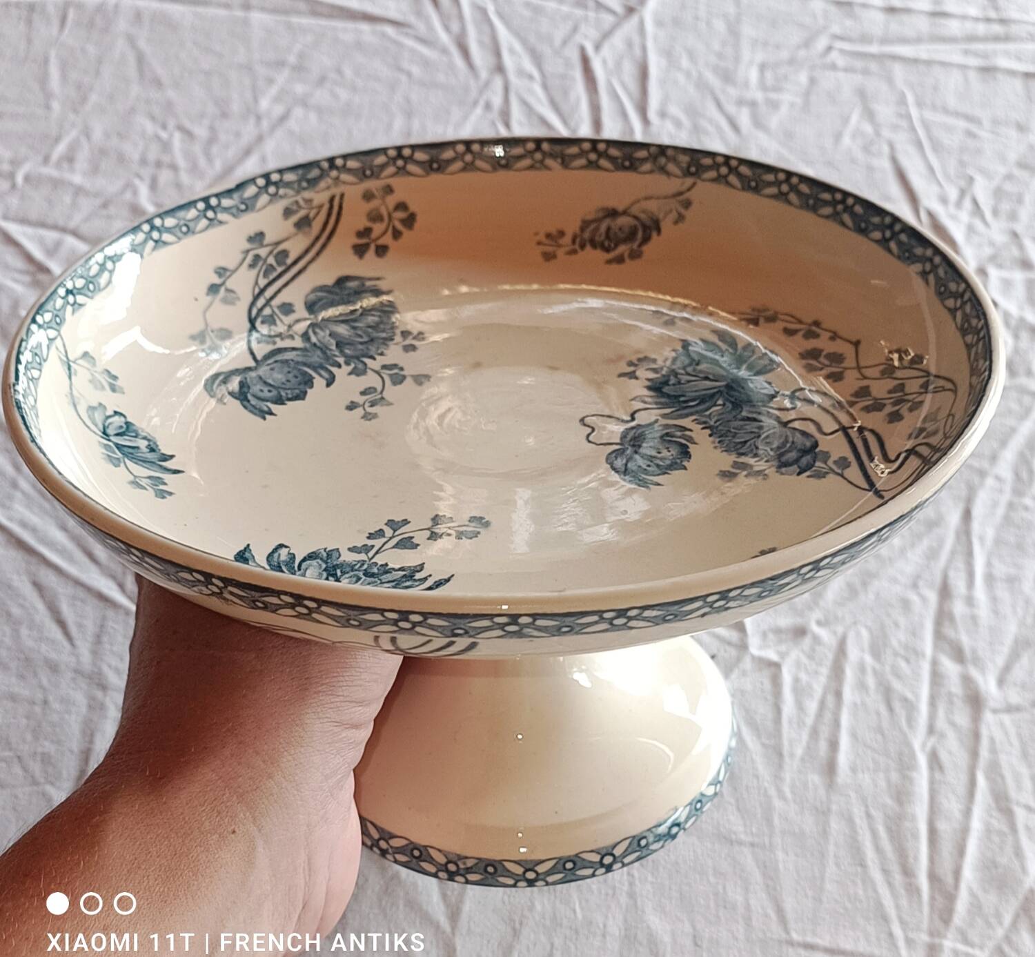 Compotier ancien terre de fer de sarreguemines. le modèle royat,