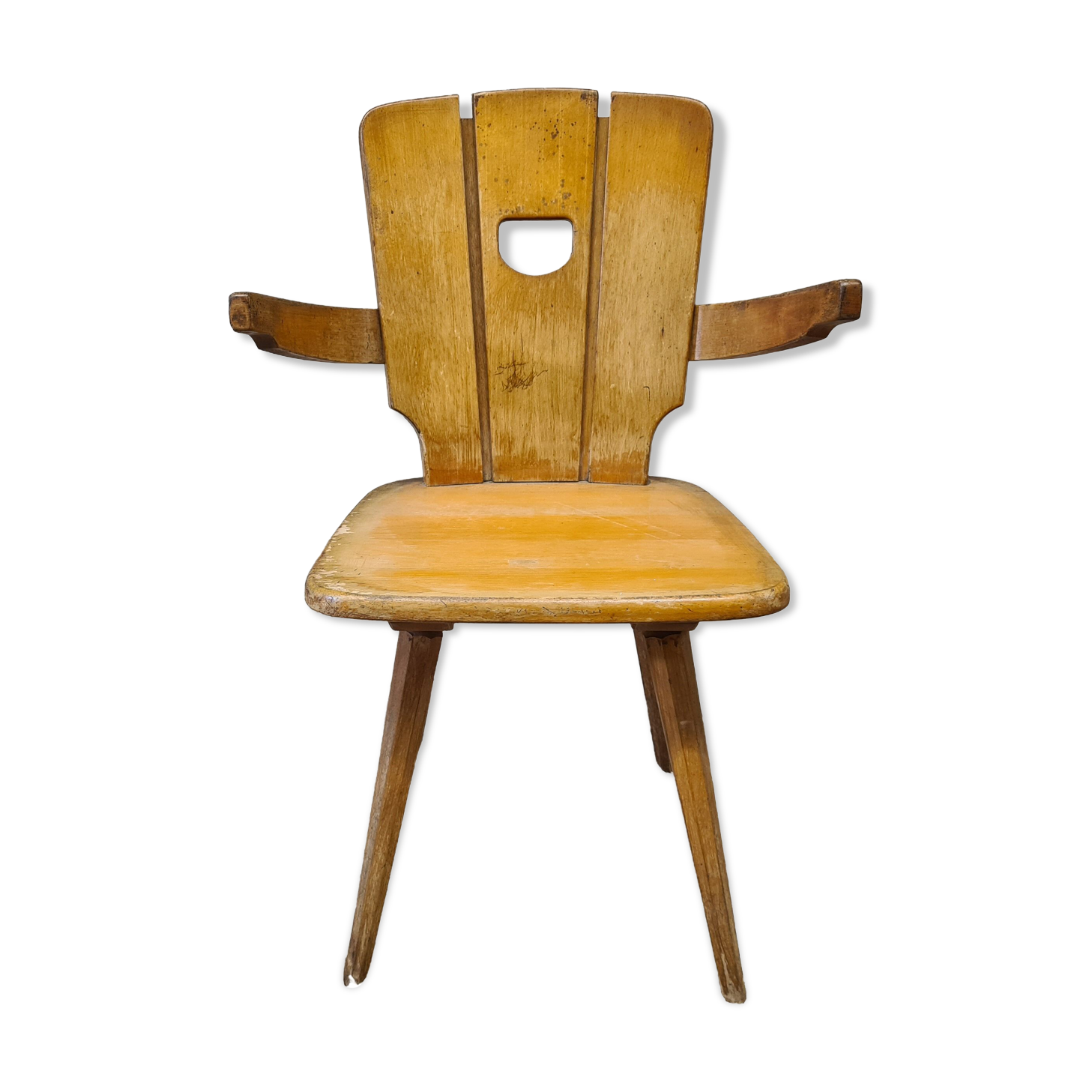 Brutalist wooden chair 1960