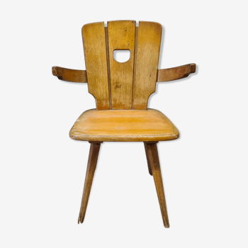 Brutalist wooden chair 1960