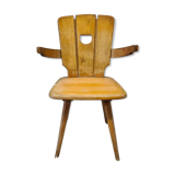 Brutalist wooden chair 1960