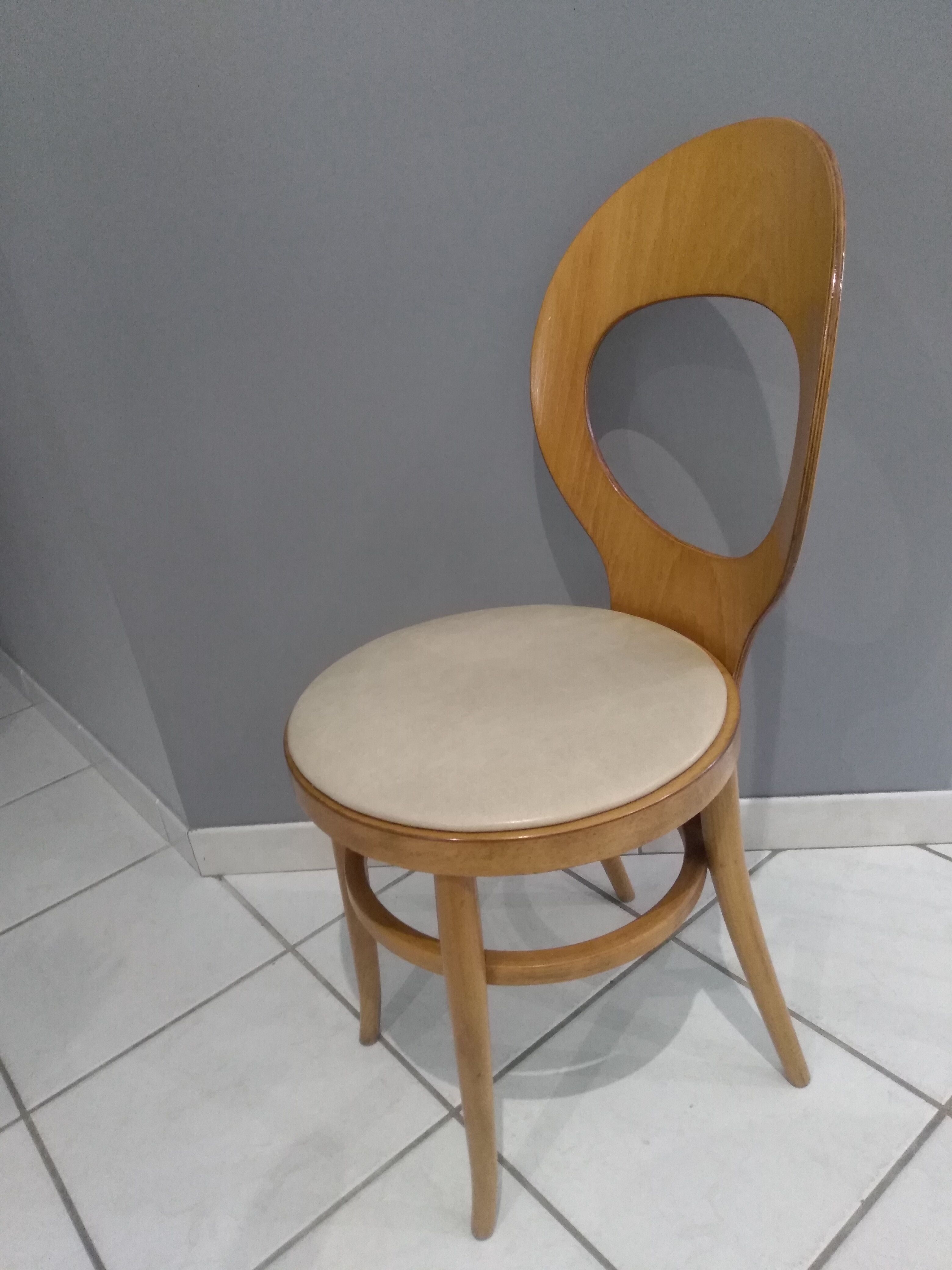 Suite of 6 chairs Bistrot Baumann Model Seagull 1987