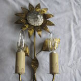 Brass sunflower sconces