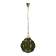 1970s Czech Smoked Glass Globe and Brass Pendant Light