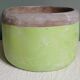 Grey and green terracotta cache-pot. Italian manufacturing.