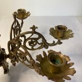 Empire three-branch bronze wall light, early 20th century