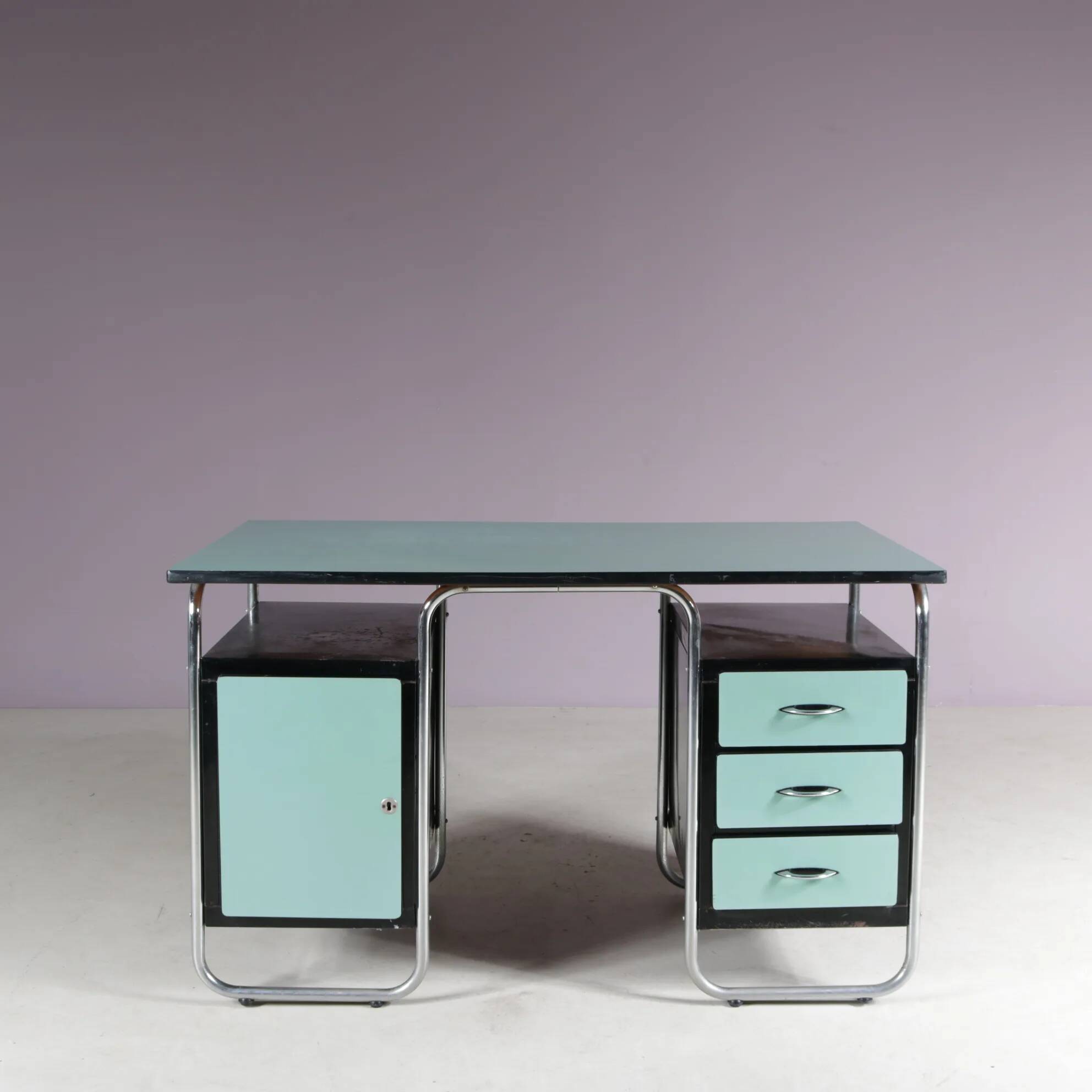 Bauhaus style desk from the 1950s by Torck, Belgium.