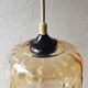 70's amber glass hanging lamp