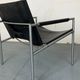 Fauteuil de salon moderne en cuir noir par Martin Visser pour T Spectrum, années 1960