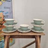 Set of 5 cups and vintage saucers