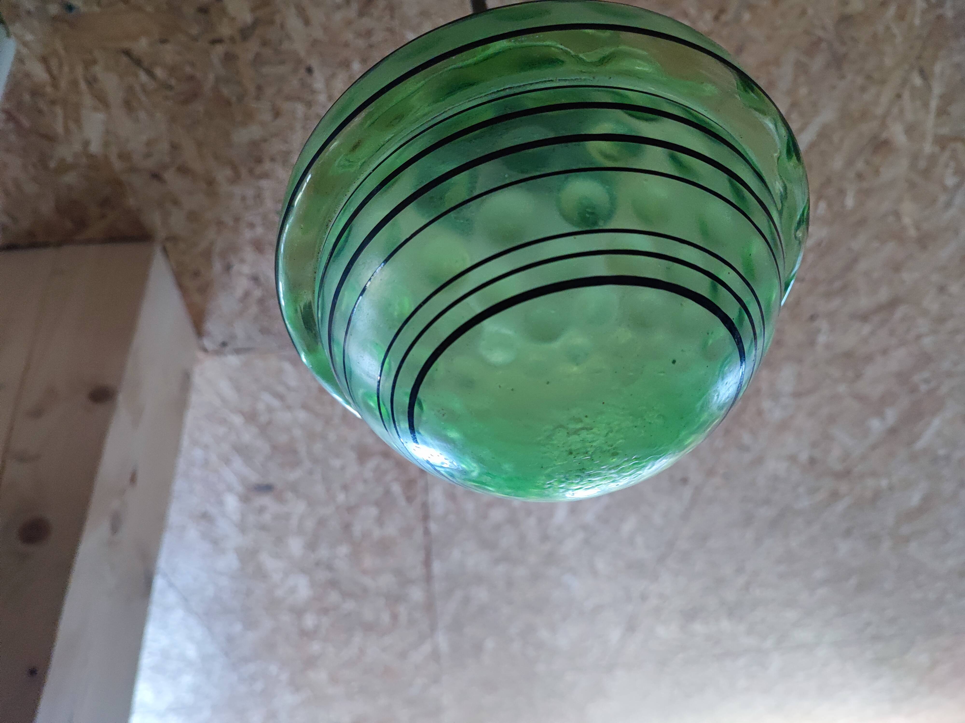 Art Deco pendant light with a blown glass globe, 1930s.