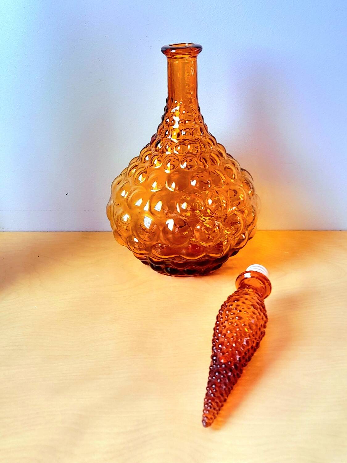 Italian glass bottles Empoli 1970
