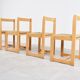 6 vintage oak and wicker dining chairs, 1960s