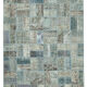 Handwoven turkish contemporary 178 cm x 235 cm blue patchwork carpet