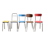 Mismatched formica chairs and stool 1960