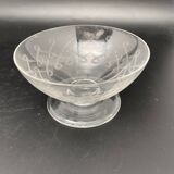 Chiseled crystal champagne glasses