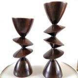 Pair of ebony candle holders design