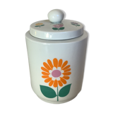 Purple pink yellow flower pot