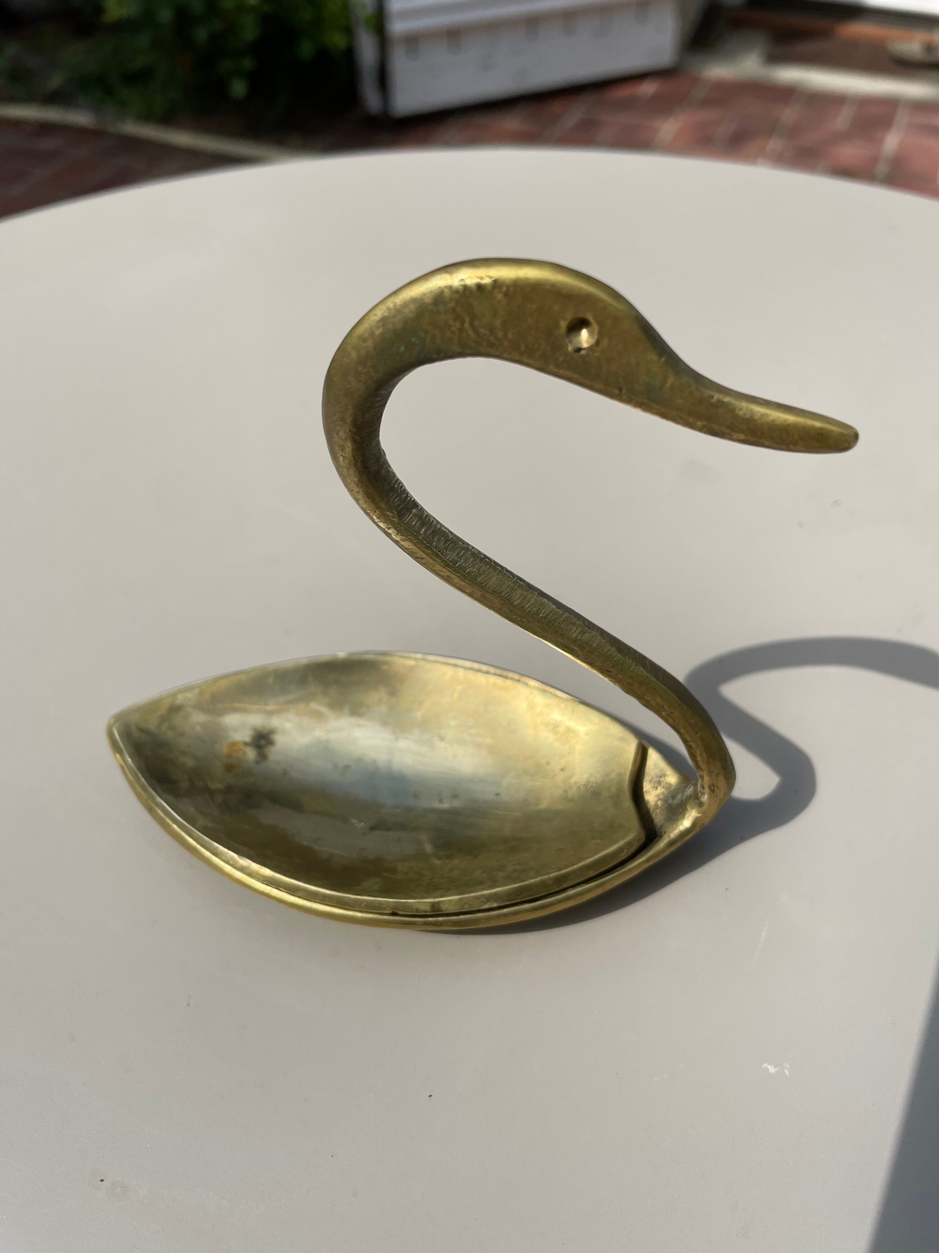 Empty pocket in the shape of a swan Brass Vintage Year 60