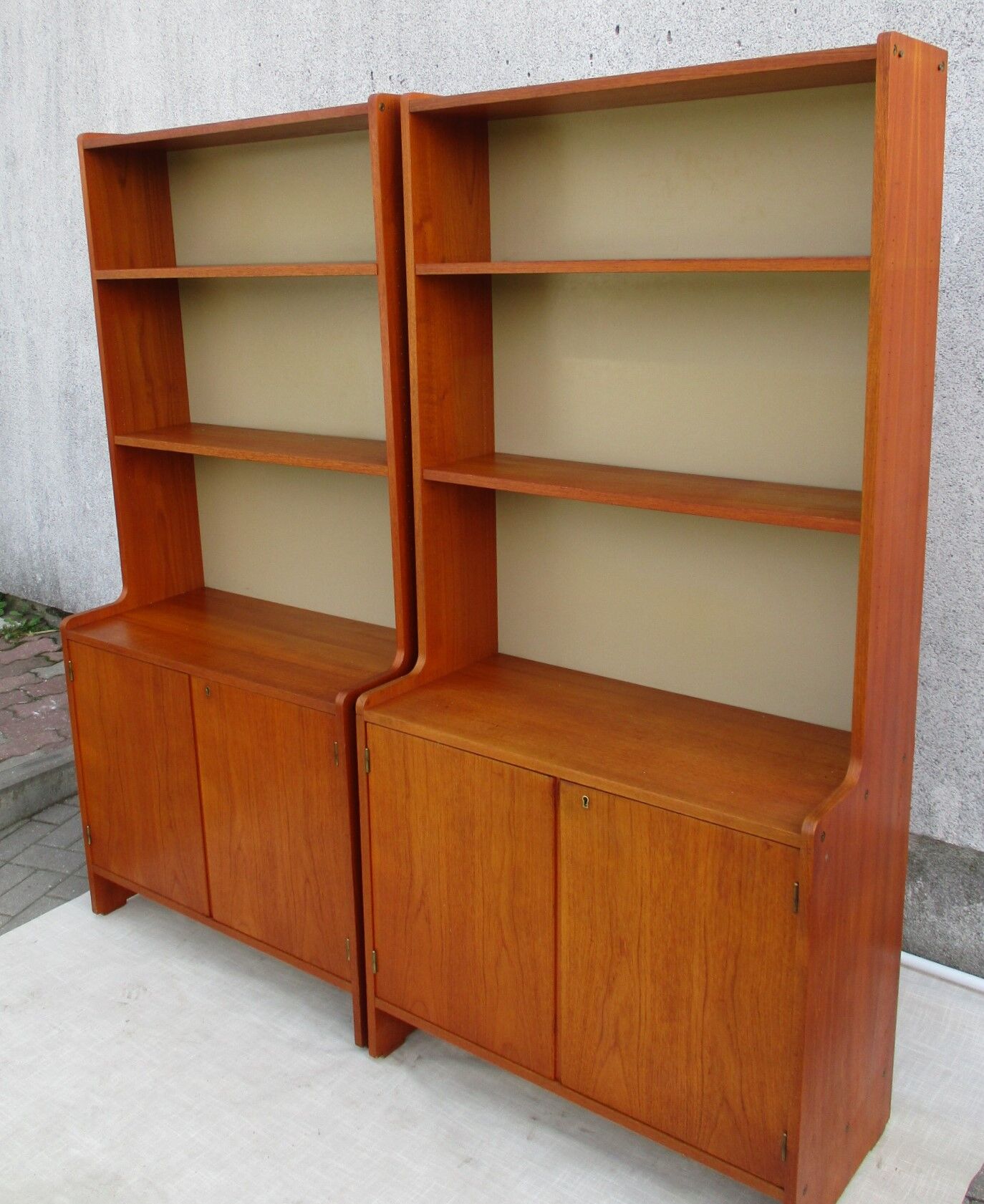Wooden bookcase, 1960s, set of 2