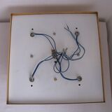 Lampe murale doré, cristaux de verre des années 1960