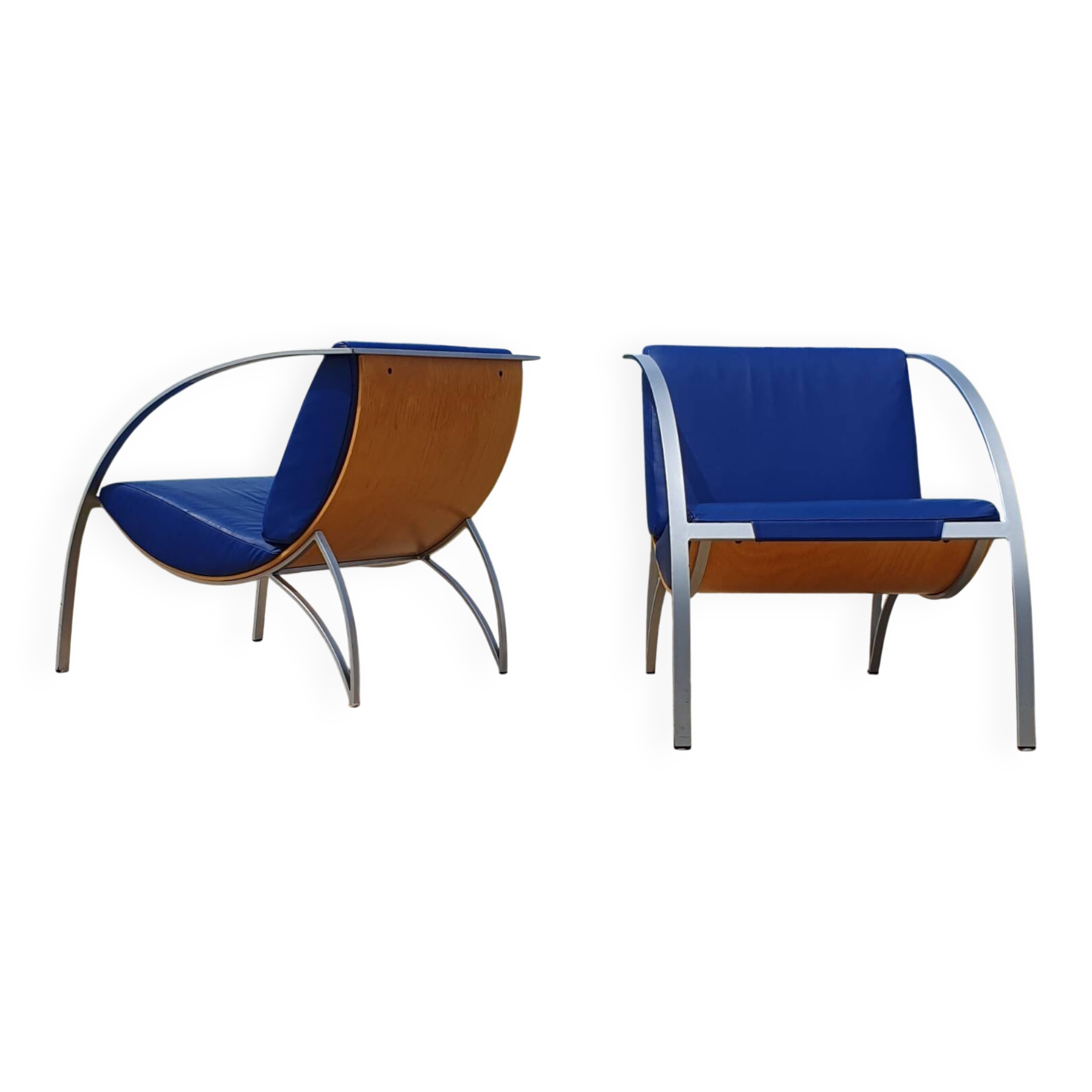 Set 2 -  Karlo chair leather KFF Karl Friedrich Foster postmoder