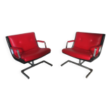 Pair of leather armchairs by Raphael Raffel from the 70s