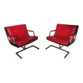 Pair of leather armchairs by Raphael Raffel from the 70s