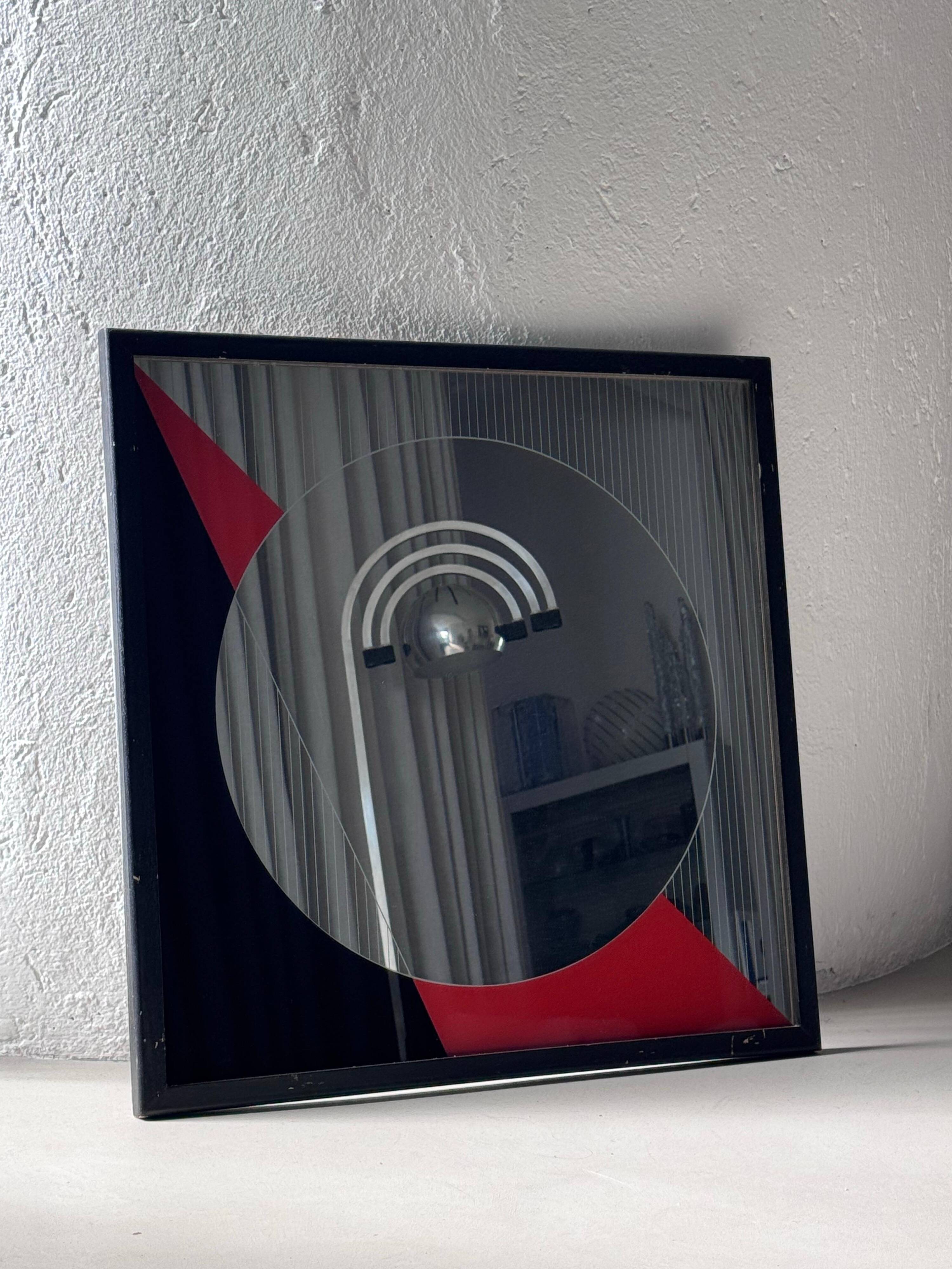 Eugenio Carmi Art Mirror 1970's Italian Decorative