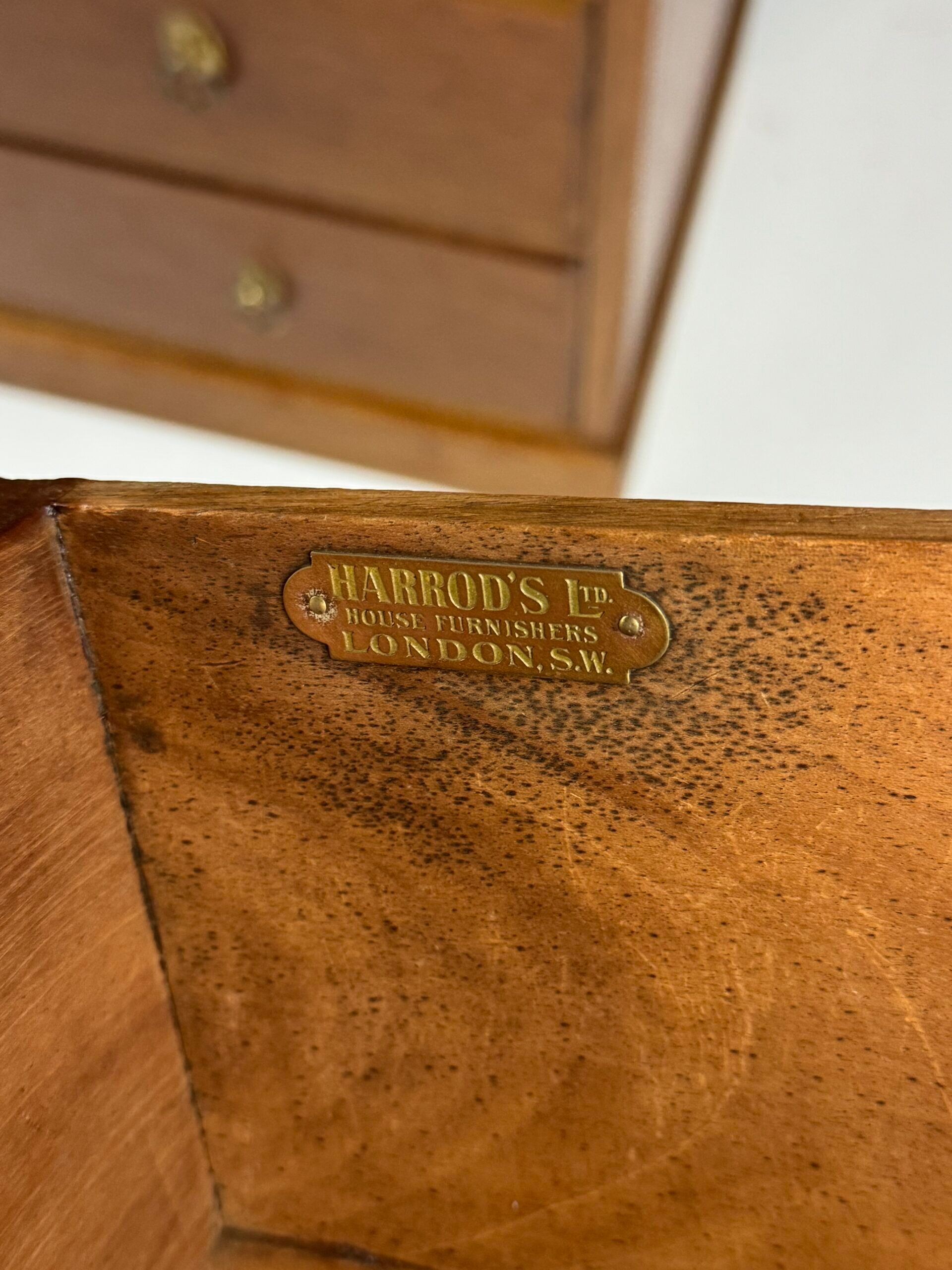 Harrods mahogany chest of drawers