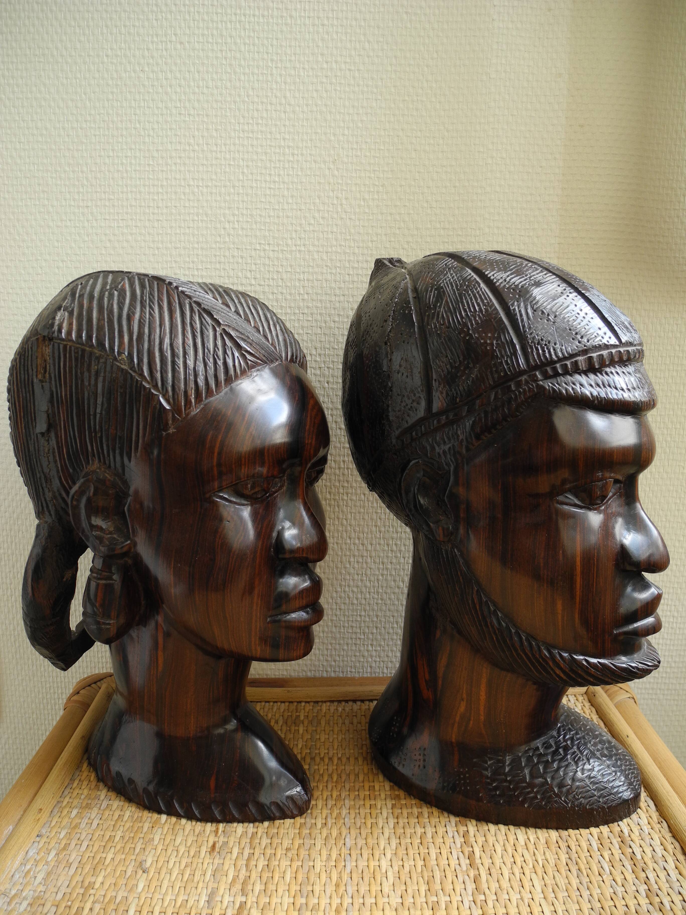 Paire de sculptures africaines années 50