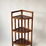 Rattan angle shelves