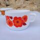 2 large 70s Arcopal cups - Lotus pattern