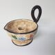 Floral motif ceramic candle holder signed J Massier Vallauris