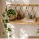 1960s rattan wall shelf