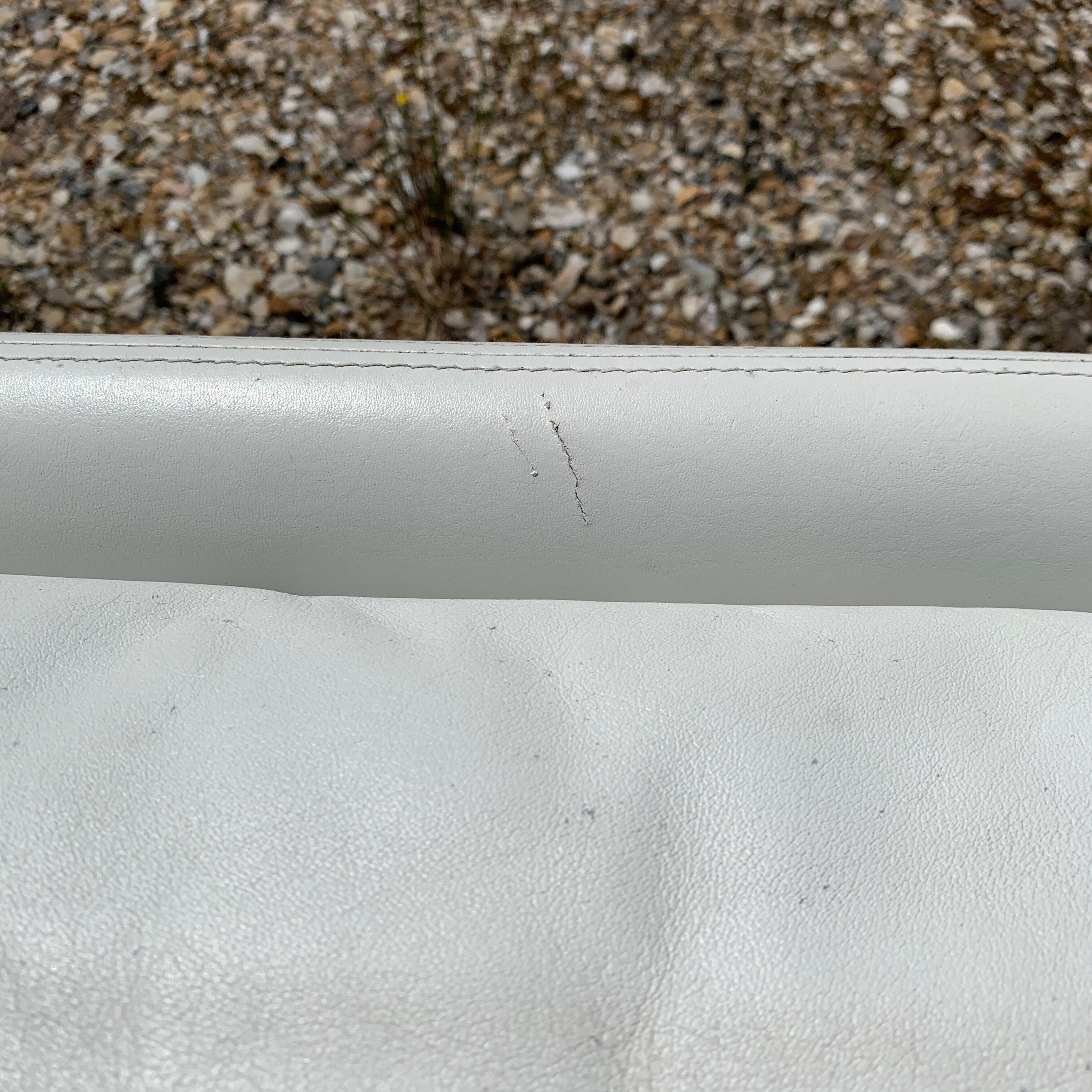 Danish Komfort white leather sofa