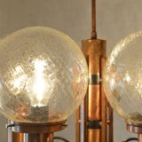 X Large vintage copper chandelier 1980's brutalist hanging light MCM