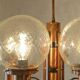 X Large vintage copper chandelier 1980's brutalist hanging light MCM