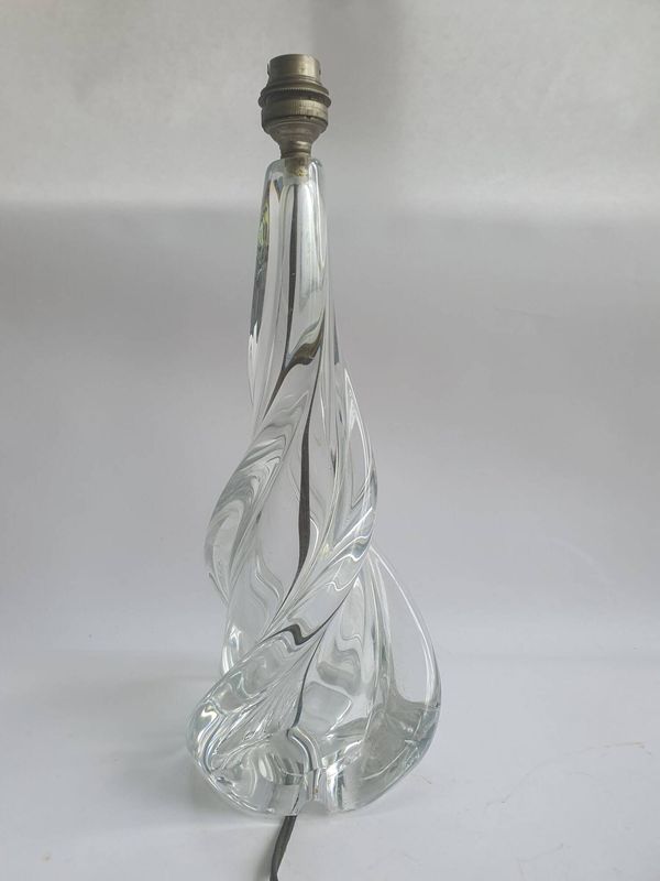 Pied de lampe cristal Joseph Bleichner design moderniste 1960s