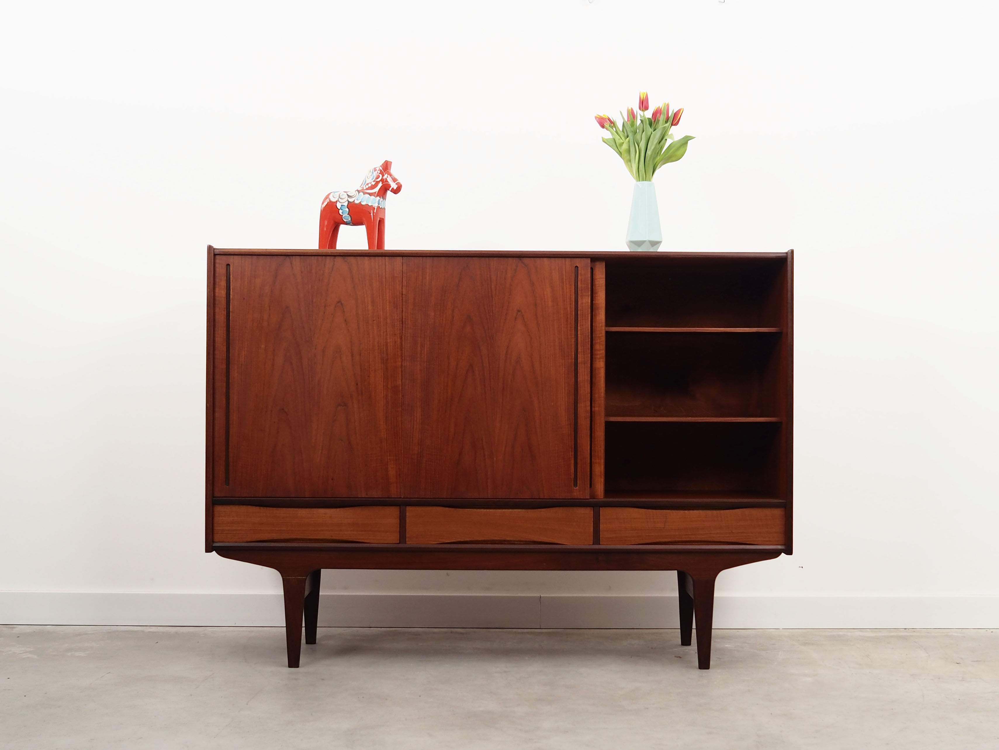 Teak highboard, Danish design, 1960s, production: Denmark