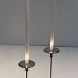 Silver-plated metal candle holder