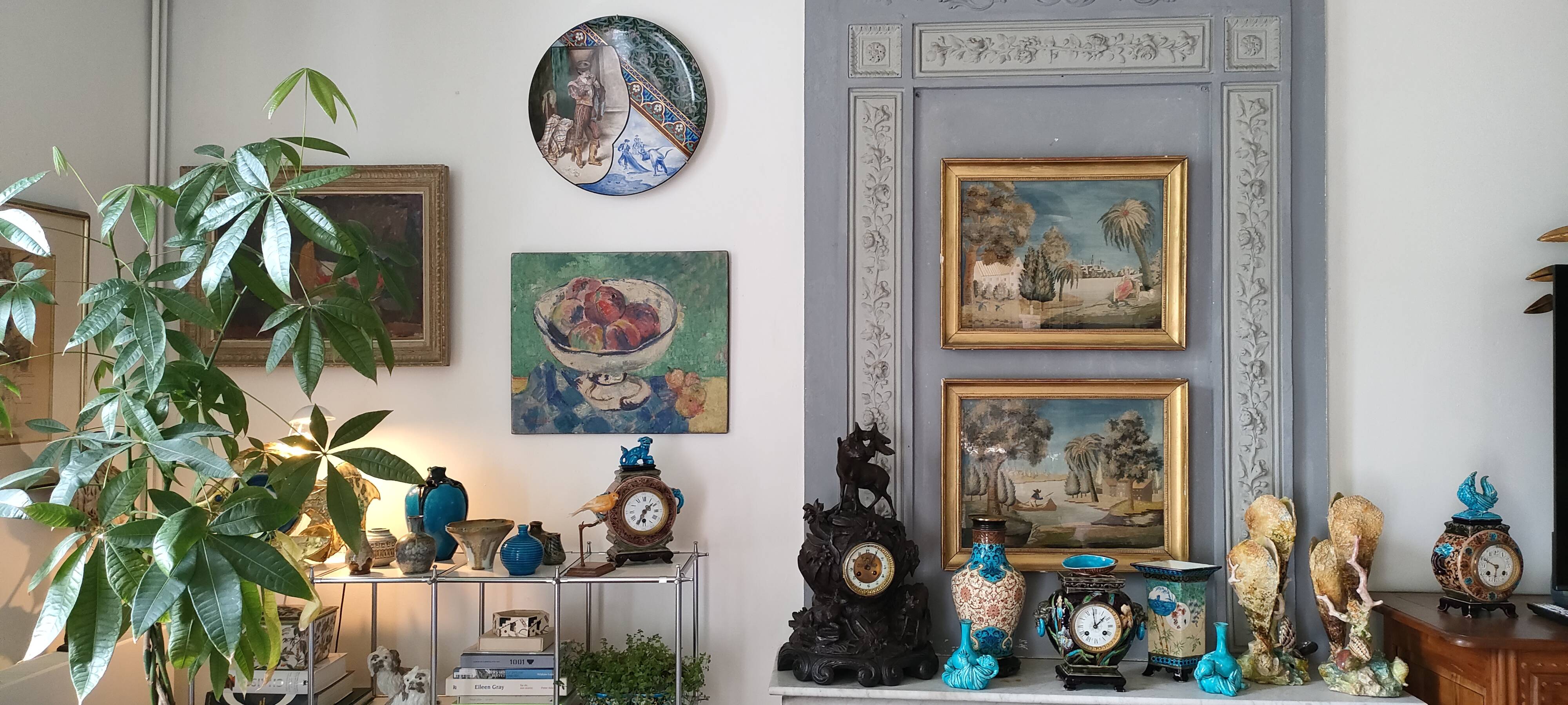 Large earthenware dish - bullfighting