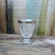 Stemmed glass for antique glass liquor with silver sides and patterns