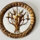 Round mirror gilded wood 1950