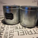 Set of 4 zinc cans without lids