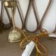 2 round globe amber glass bedside table lamps