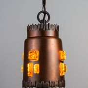 Josef Brumberg JBS Leuchten set of pendants with brass and amber glass