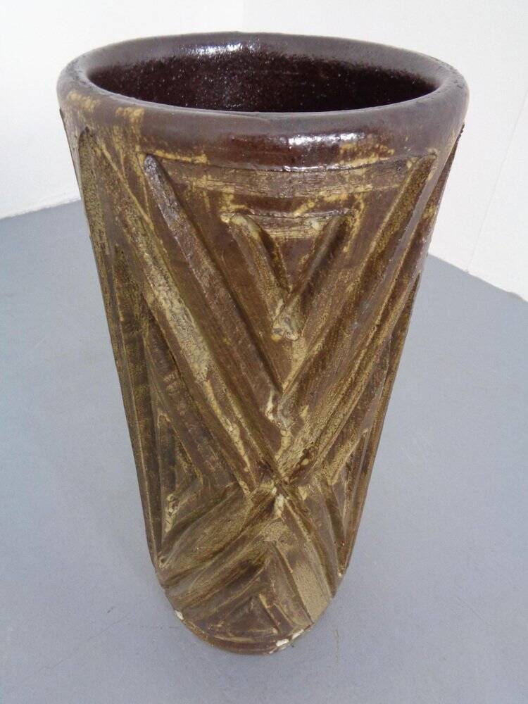 Large Brutalist Ceramic Umbrella Stand, Italy, 1960s