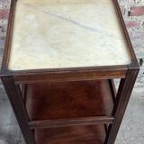 English mahogany side table / serving table with marble top 1900/1920
