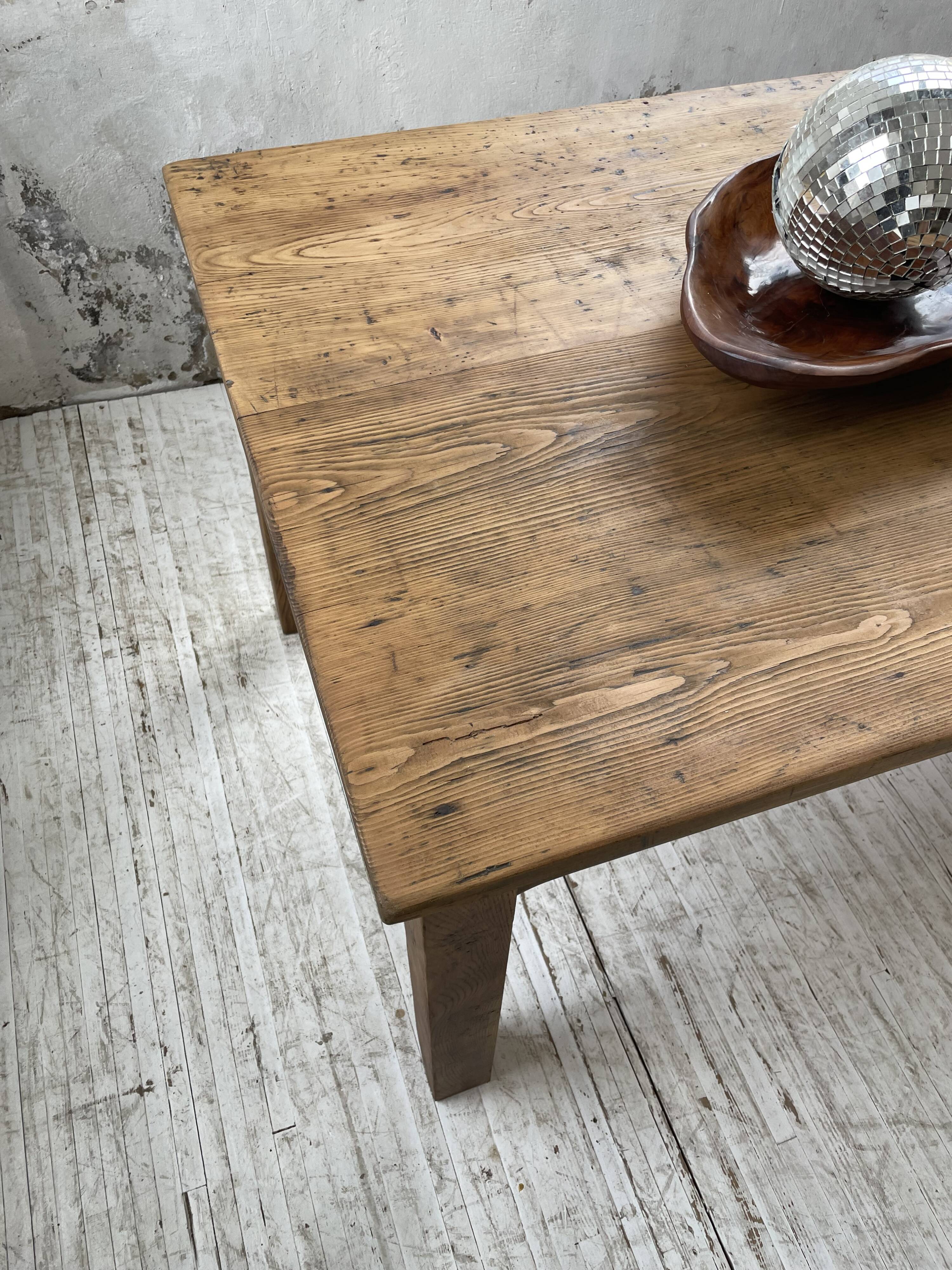 Farmhouse table in elm and pine 2m