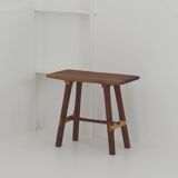 Contemporary handcrafted solid wood stool / end table from Sipo, Oak and Ash